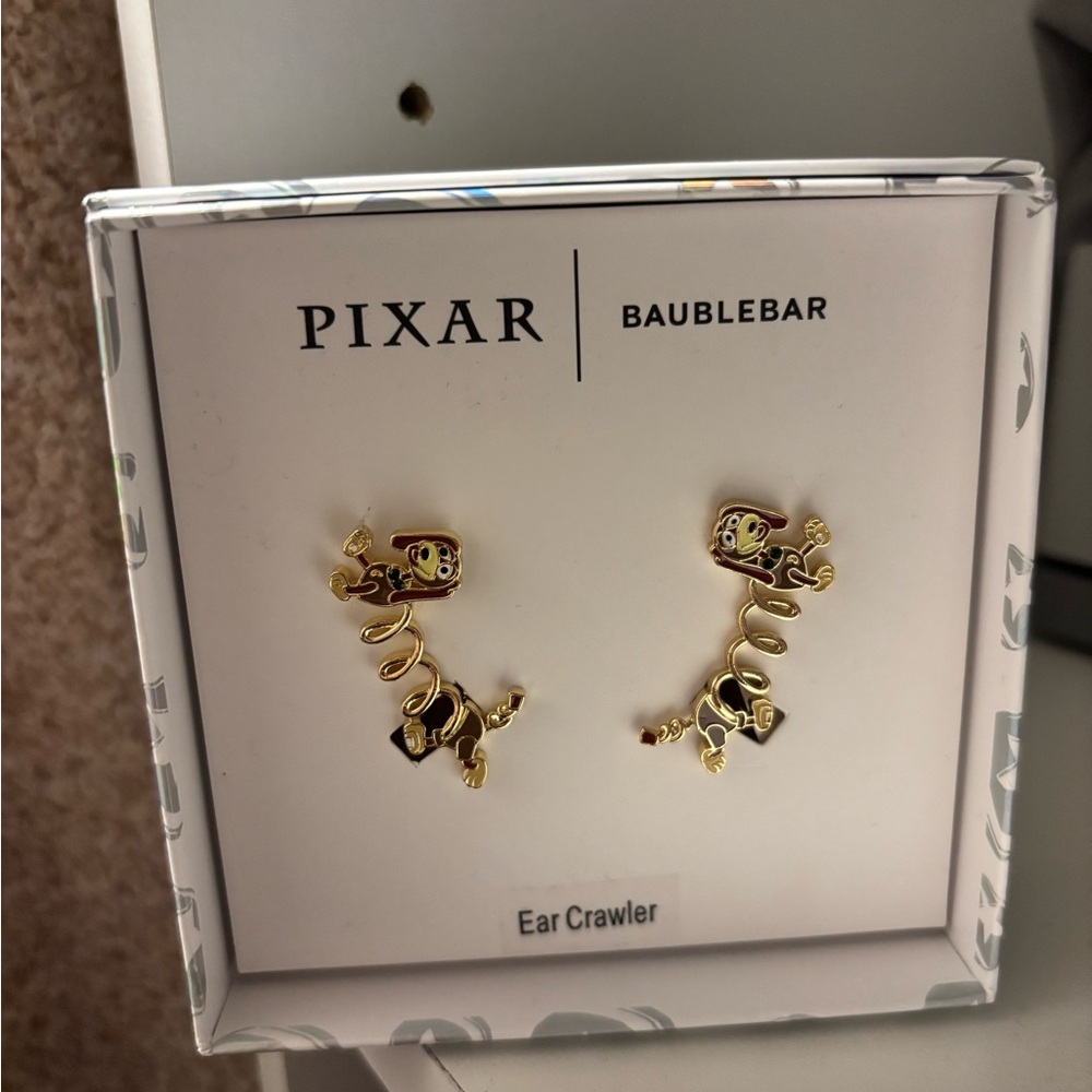 Disney Pixar BaubleBar Slinky Dog Toy Story Crawler Earrings, rare NIB HTF!!